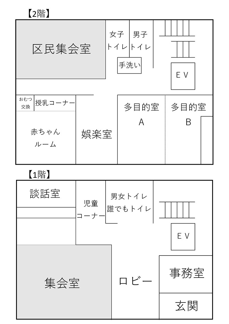 区民ひろばさくら第一の館内見取り図